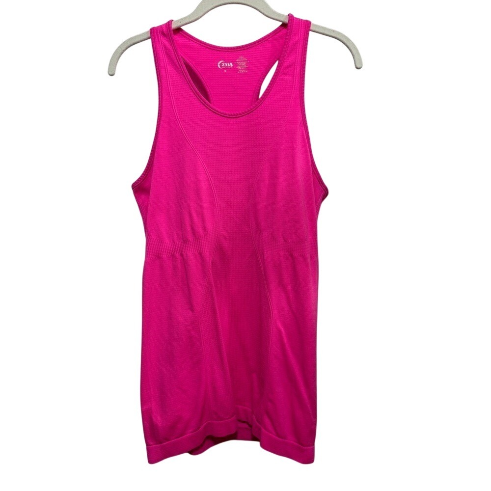 Zyia Active Shirt Womens M Neon Hot Pink Racerback Tank Top Athleisure Gym
